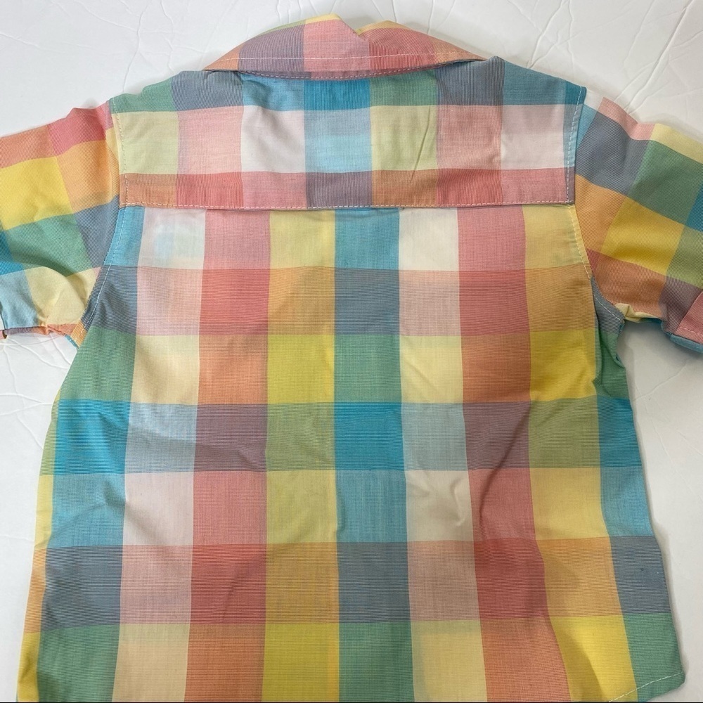 Wonder Nation Boy’s Plaid Button Down & Stretch Denim Short Set 24M - Picture 5 of 11